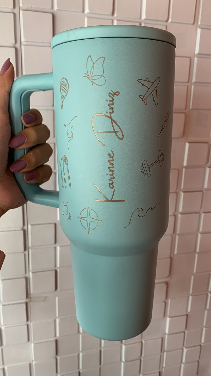 Garrafa Térmica Personalizada 1200ml com Canudo Retratil Anti Vazamento