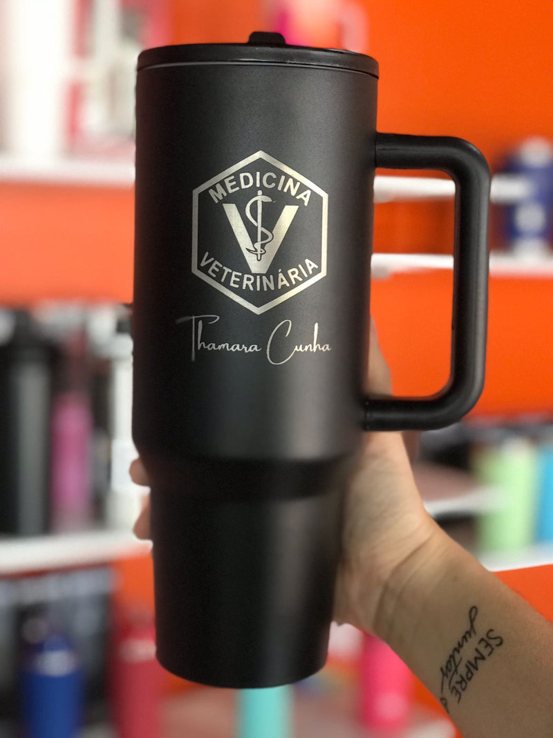 Garrafa Térmica Personalizada 1200ml com Canudo Retratil Anti Vazamento