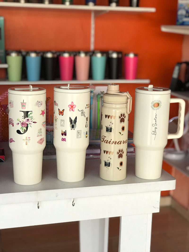 Garrafa Térmica Personalizada Colorida 360º 1200ml com Canudo Retrátil Anti Vazamento