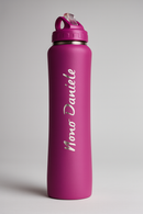 Garrafa Térmica Emborrachada Personalizada 600ml com Mosquetão