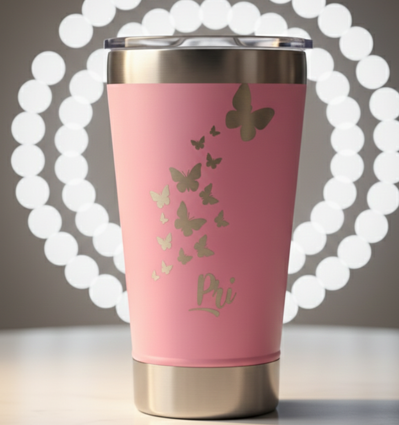 Copo 473ml Térmico com tampa e abridor Personalizado com Nome Logo e ou Desenho