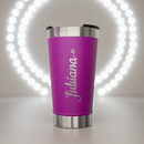 Copo 473ml Térmico com tampa e abridor Personalizado com Nome Logo e ou Desenho