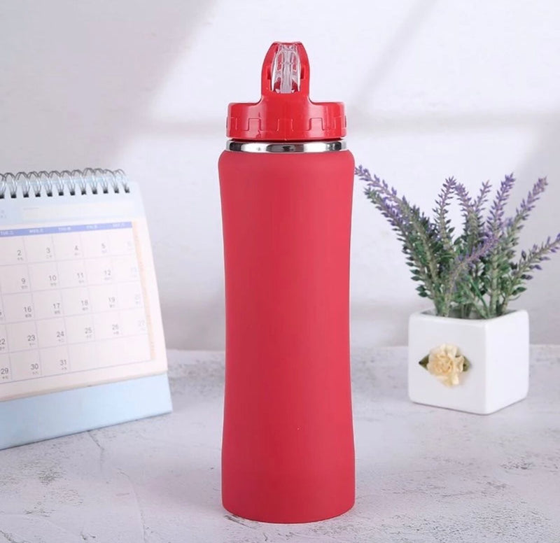 Garrafa Térmica Emborrachada Personalizada 500ml com Mosquetão