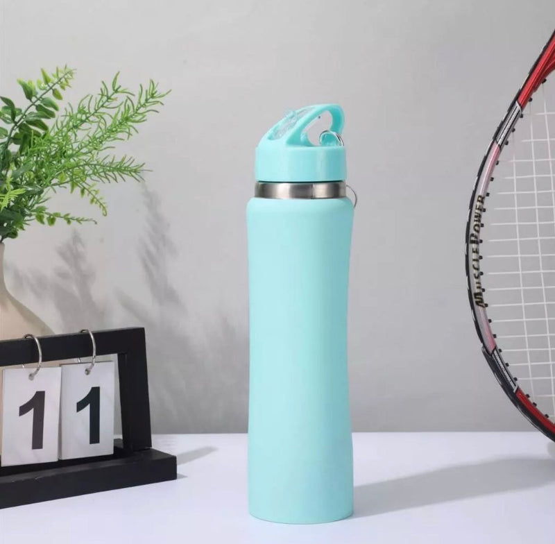 Garrafa Térmica Emborrachada Personalizada 500ml com Mosquetão